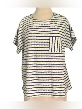 NorthStyle White Tee with Light Blue Stripes